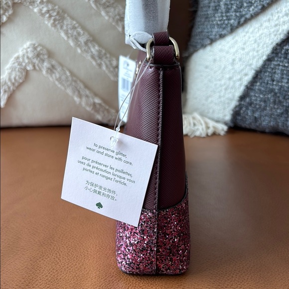 Kate Spade Flash Glitter Crossbody Bag, Cherrywood, NWT - Picture 8 of 14